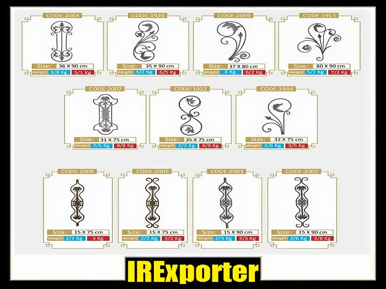 wrought iron export from Iran